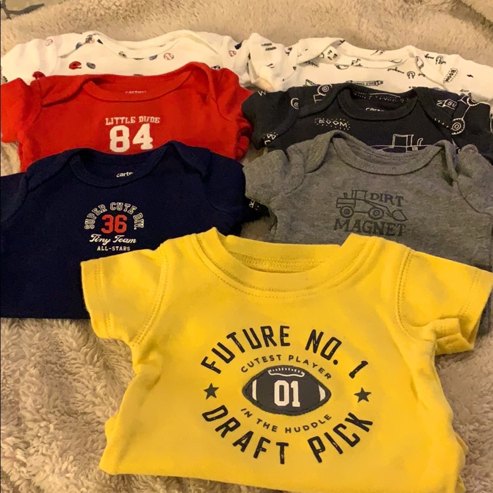 Lot of 15 Baby Boys Newborn Onesie and Pants